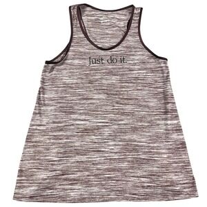 Nike Dri-FIT Tank Top Burgundy XS Split Back Just Do It Space Dye  Activewear
